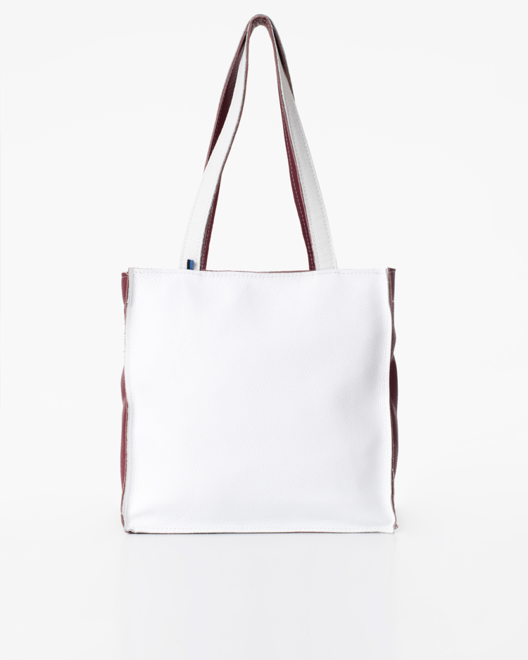 Folk 2 leather tote bag/handbag - White - Image 3