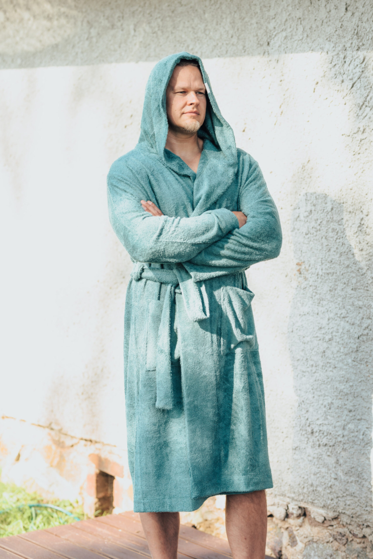 Unisex Hooded Bathrobe - Bamboo Terry - Image 3