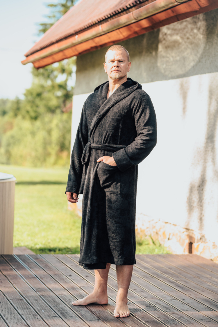 Unisex Hooded Bathrobe - Bamboo Terry - Image 4