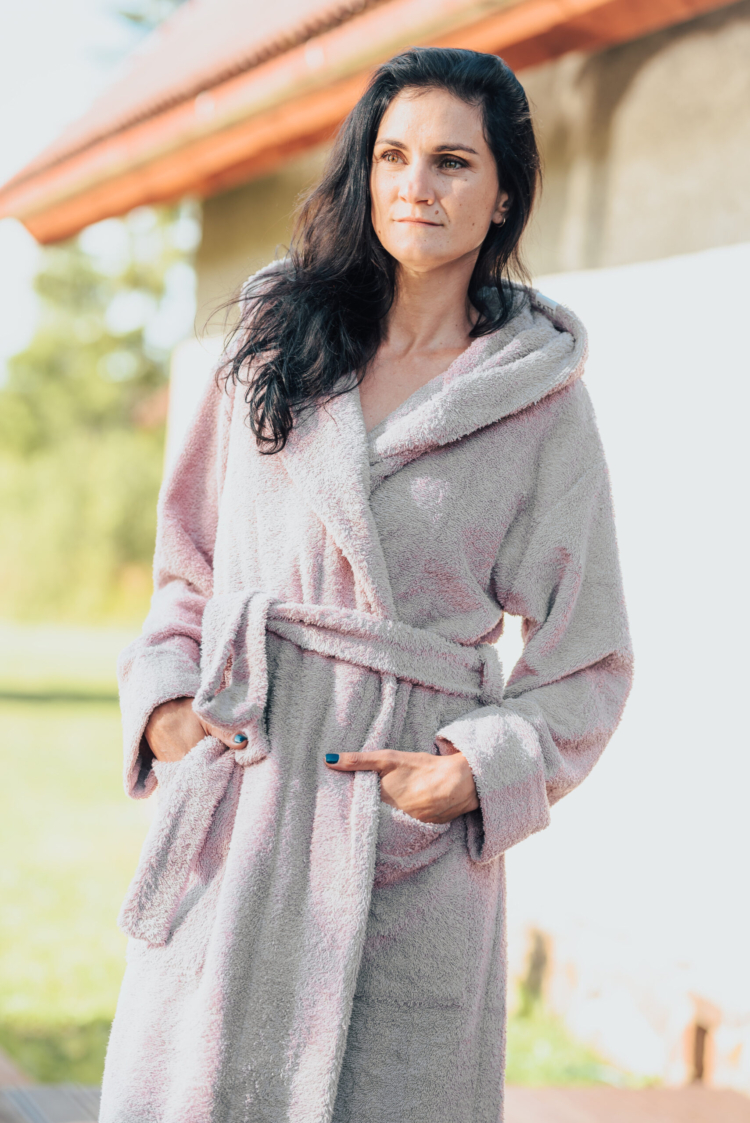 Unisex Hooded Bathrobe - Cotton Terry - Image 4