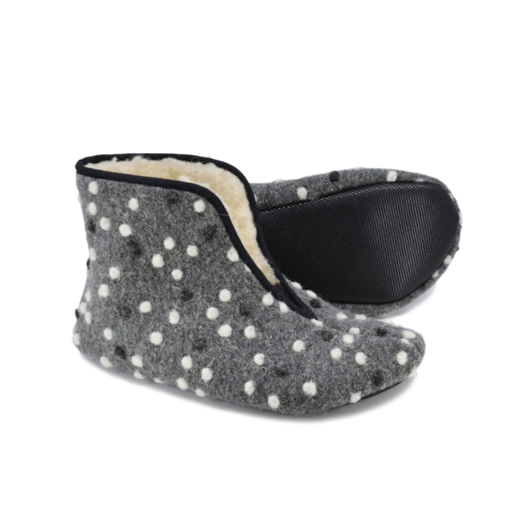 Barefoot Wool Slippers Trolla - Dots - Image 3