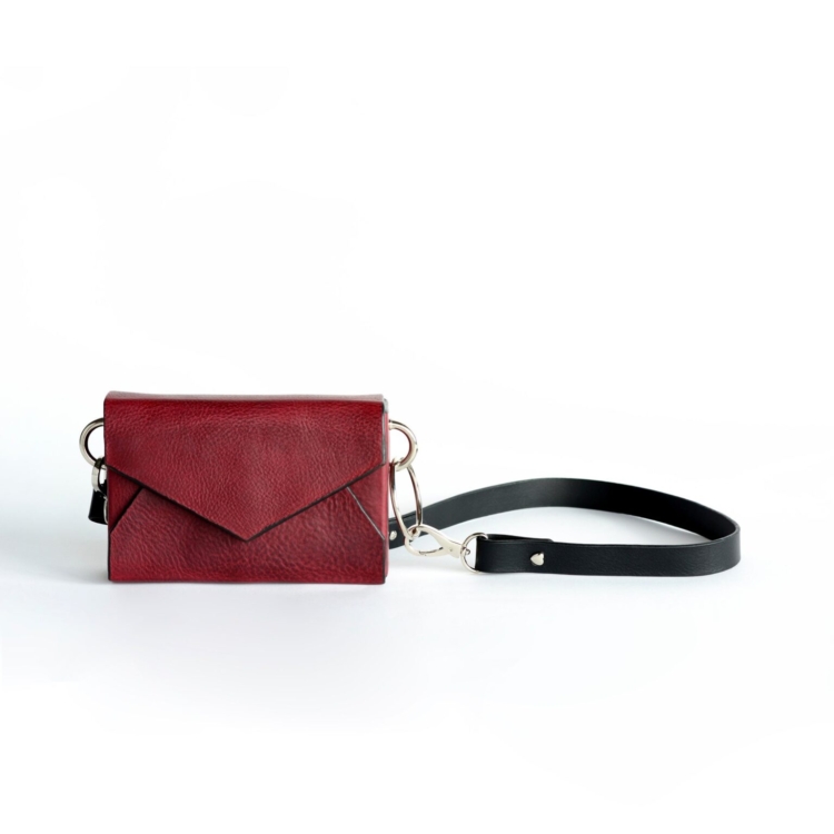 Handmade Leather Envelope Bag - Burgundy - Image 3