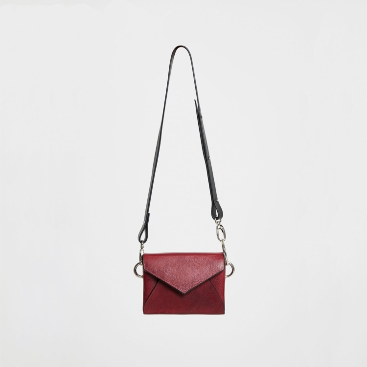 Handmade Leather Envelope Bag - Burgundy - Image 4