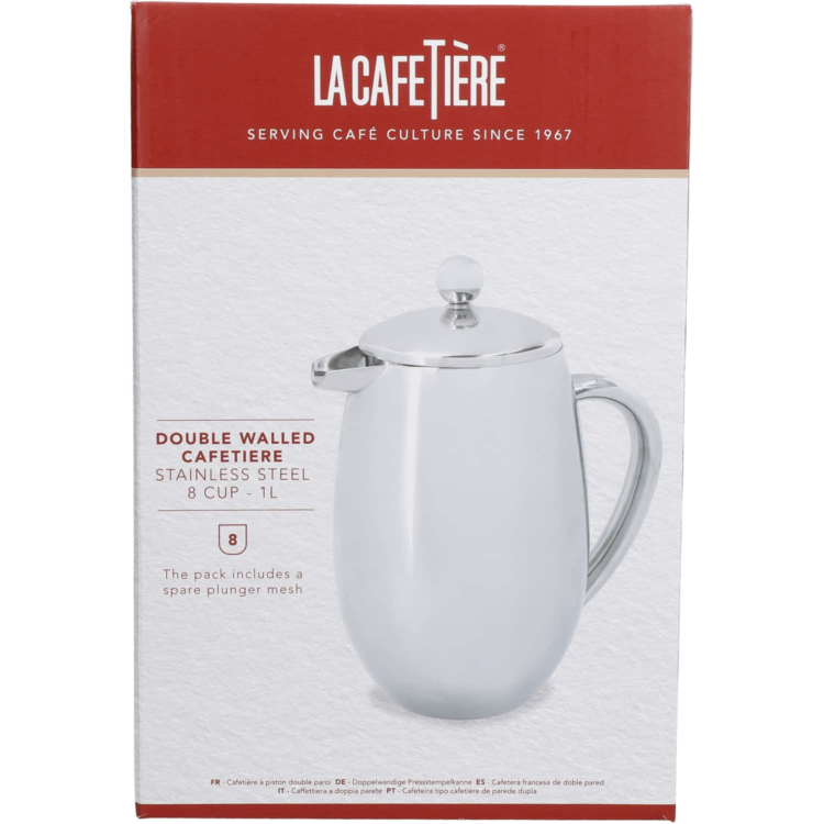 La Cafetière Silver Double Walled Insulated Eight Cup Coffee Maker - 1 Liter - Image 7