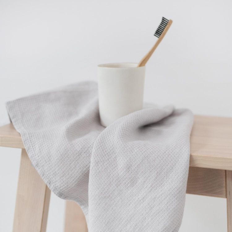 Linen Fine Waffle Towel - Image 2