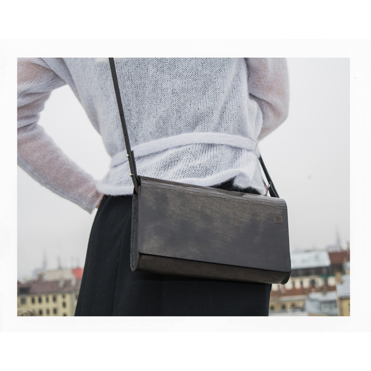 Large Glossy Wood Clutch - Image 7