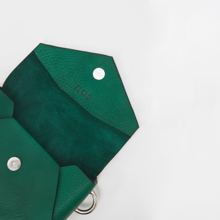 Handmade Leather Envelope Bag - Green - Image 6