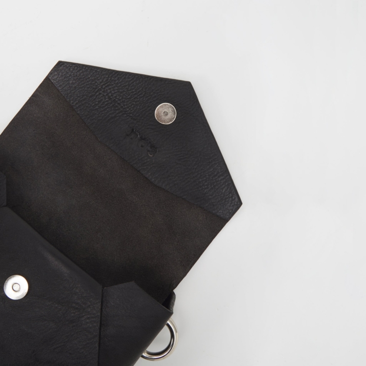 Handmade Leather Envelope Bag - Black - Image 5