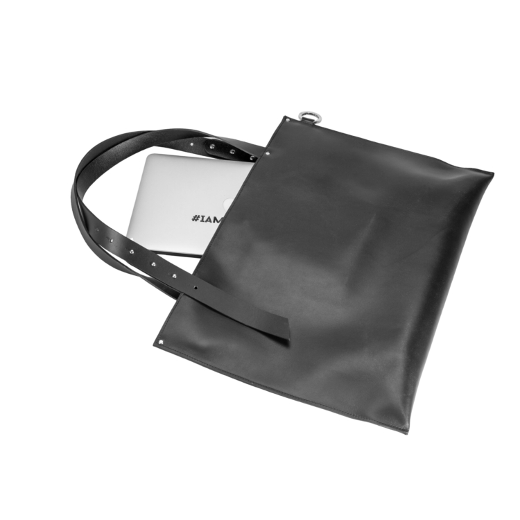 Large Handbag Adele - Genuine Black Leather - Image 7