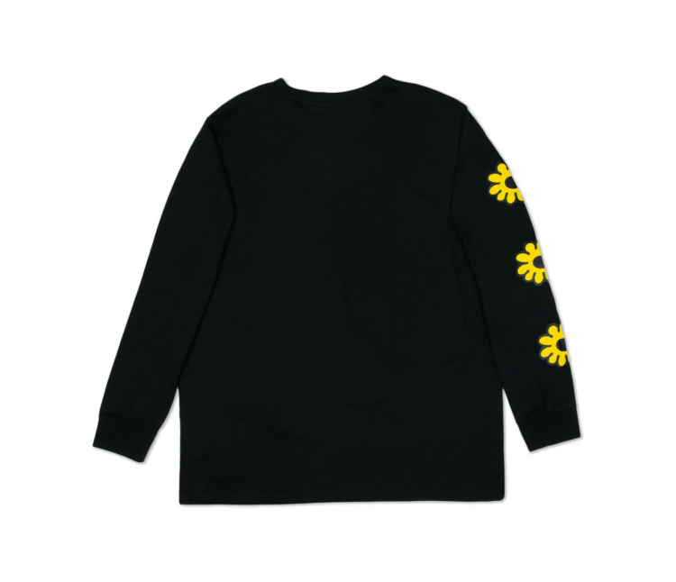 Moomintroll's Flower Longsleeve Shirt With Cuffrib Unisex - Black - Image 2