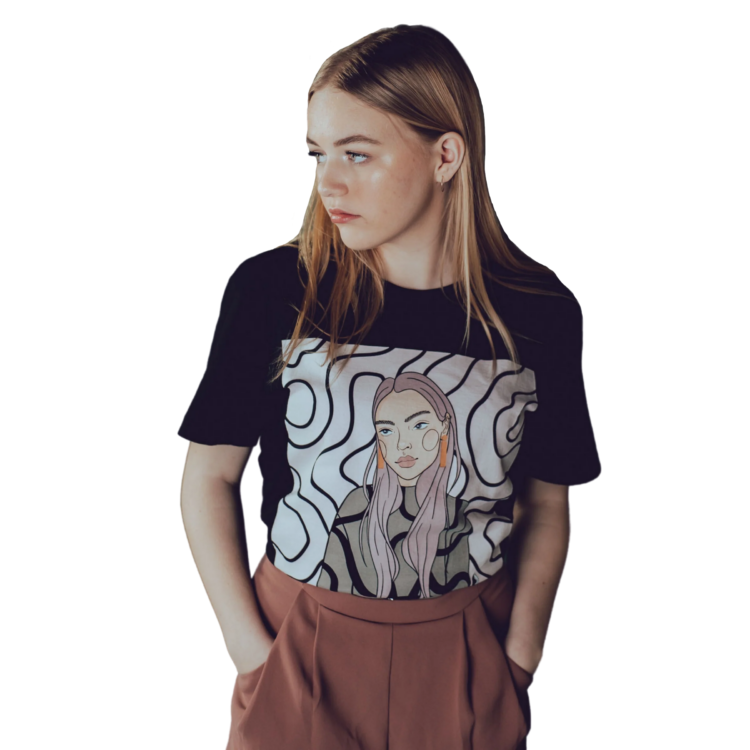 Unisex Organic Cotton T-shirt with Illustration - Decision - Image 2