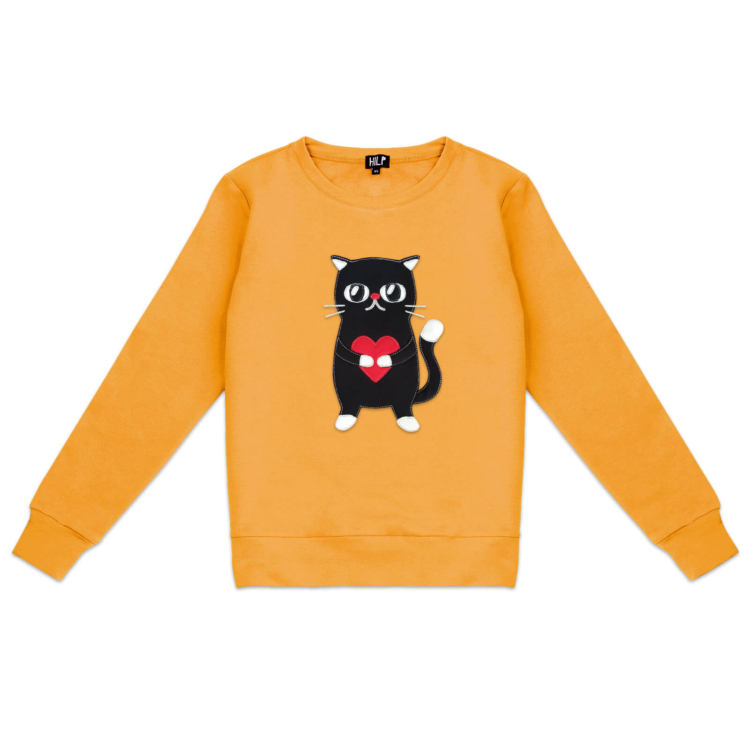 Women’s Heartful Cat Sweatshirt - Image 5