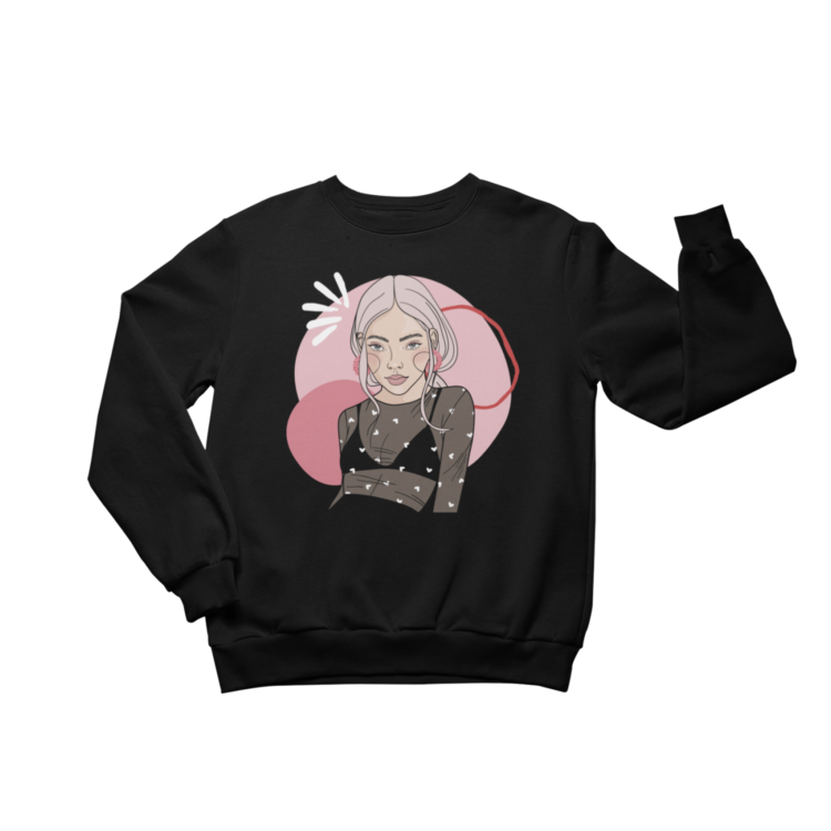 Unisex Crewneck Sweatshirt with Illustration - Cozy Cupid