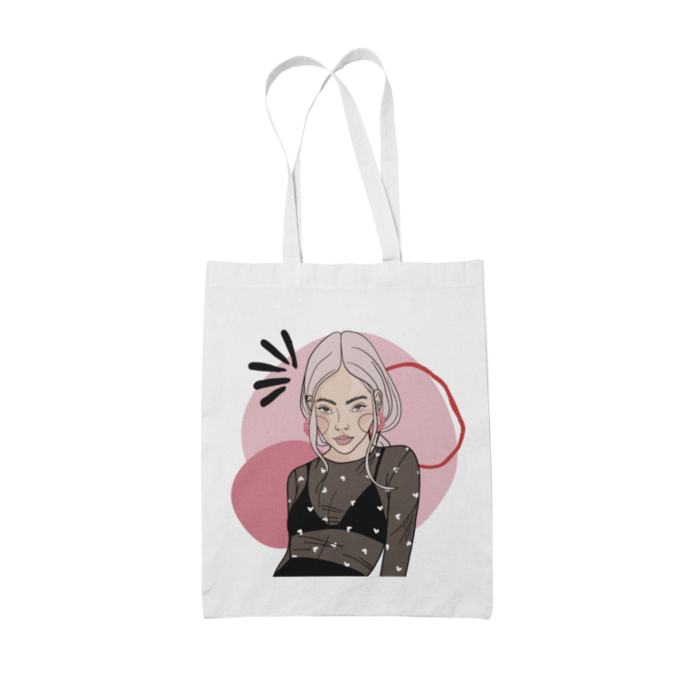 Tote Bag with Illustration - Cozy Cupid