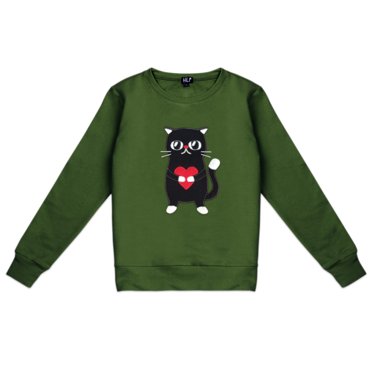 Women’s Heartful Cat Sweatshirt - Image 2