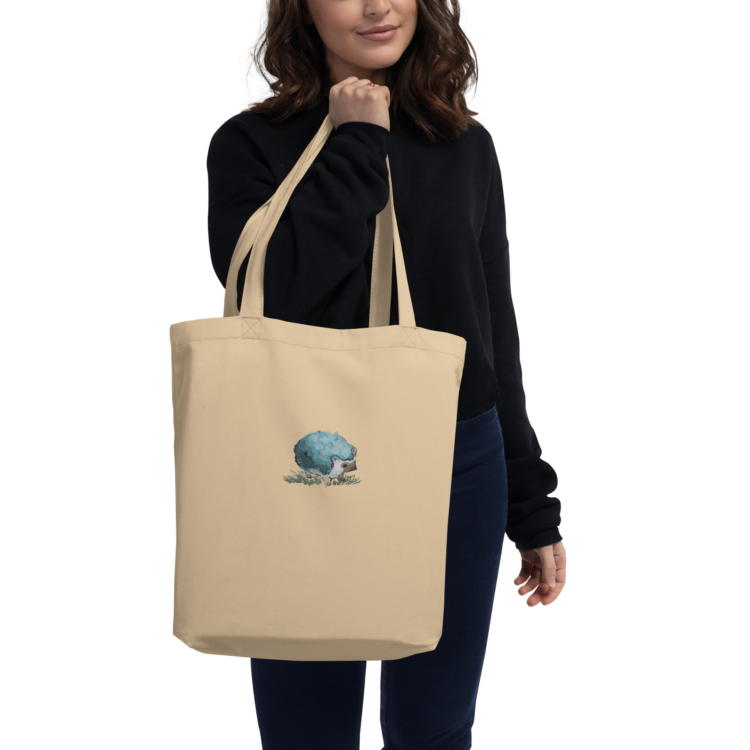 Organic Eco Tote Bag Embroidery “Hedgehog”