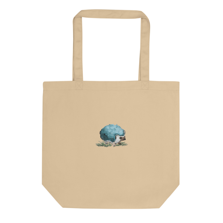 Organic Eco Tote Bag Embroidery “Hedgehog” - Image 2