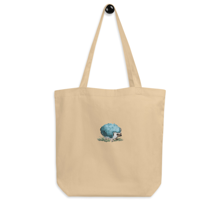 Organic Eco Tote Bag Embroidery “Hedgehog” - Image 3