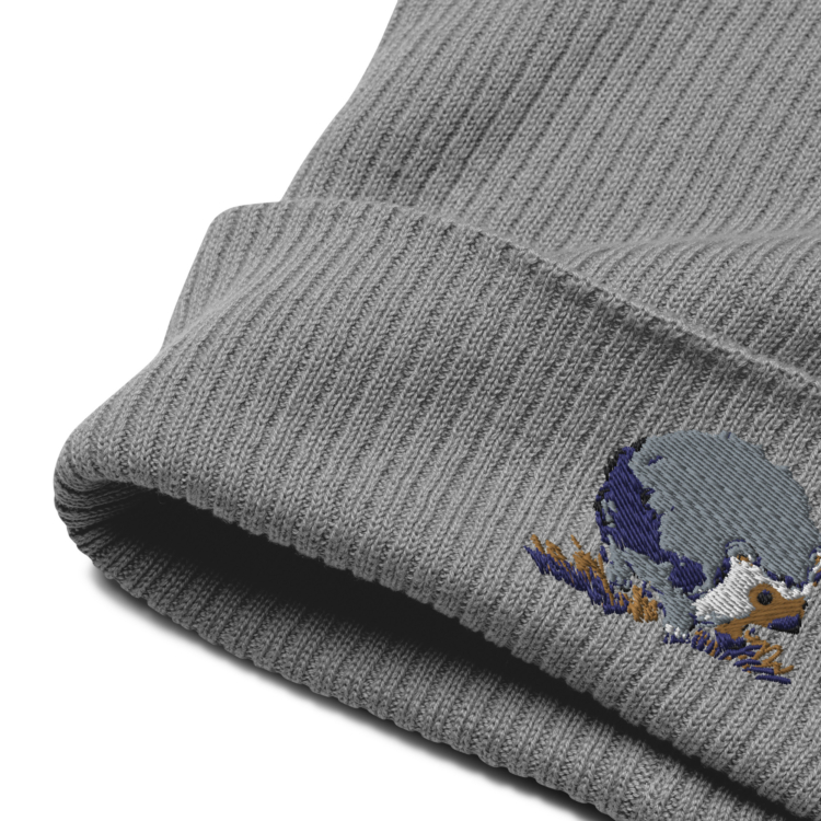 Organic Ribbed Beanie "Hedgehog" Embroidery - Image 2