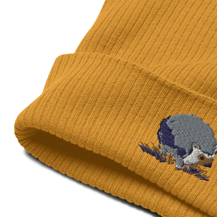 Organic Ribbed Beanie "Hedgehog" Embroidery - Image 2