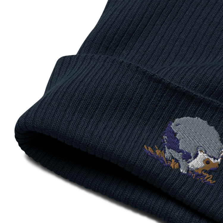 Organic Ribbed Beanie "Hedgehog" Embroidery - Image 2