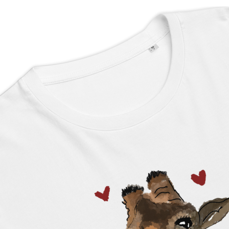 Women`s Organic T-shirt "Giraffe with hearts" - Image 2