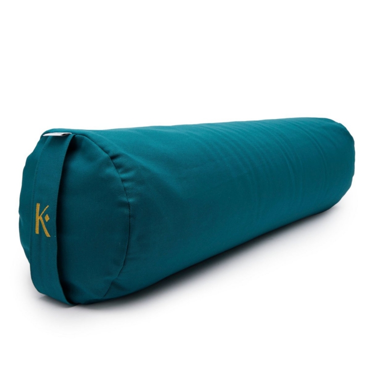 Petrol blue bolster (cotton / buckwheat)