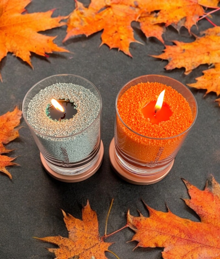 Unscented Powder Candle in Glass - Orange 160g - Image 4