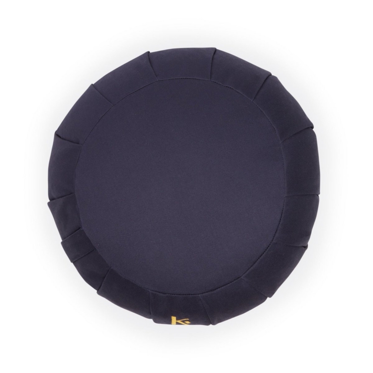 Navy blue round zafu (cotton / buckwheat) - Image 2