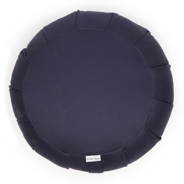 Navy blue round zafu (cotton / buckwheat) - Image 3