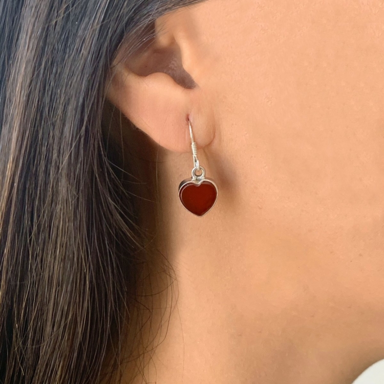 "Rati" Earrings in Carnelian and 925 Silver