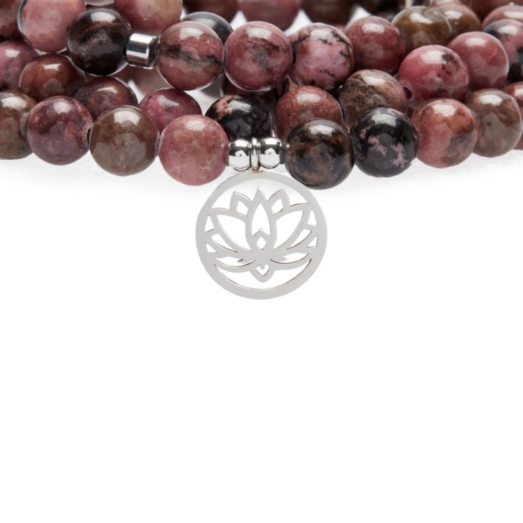 Mala bracelet "Mastery of Emotions" of 108 Rhodonite beads - Image 4