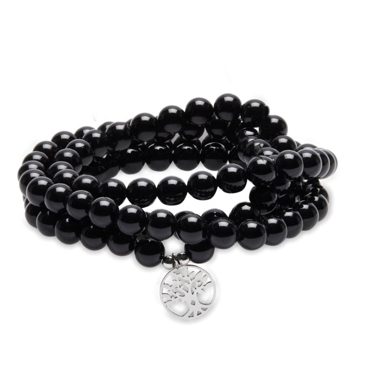 "Anchor" Mala Bracelet in Onyx