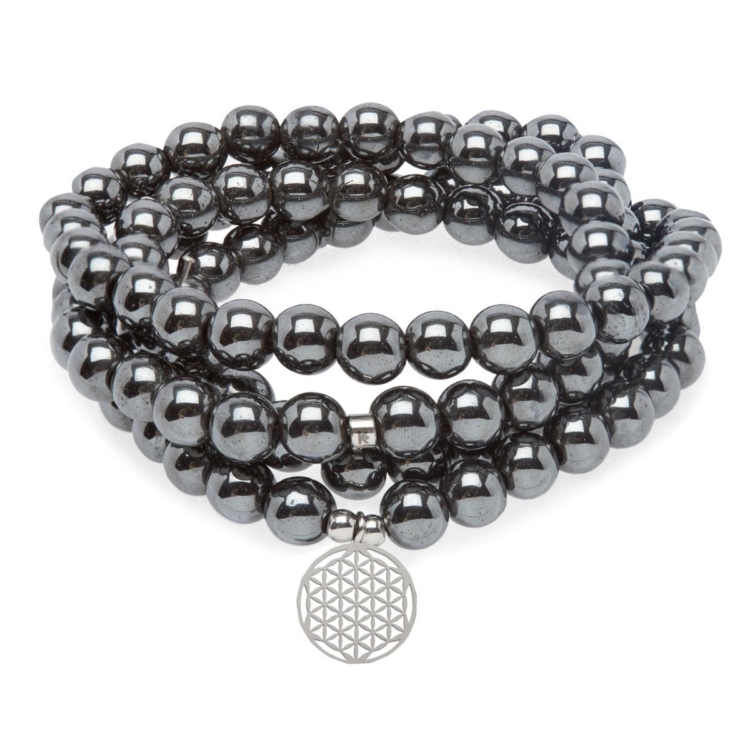 "Magnetism" Mala Bracelet in Hematite