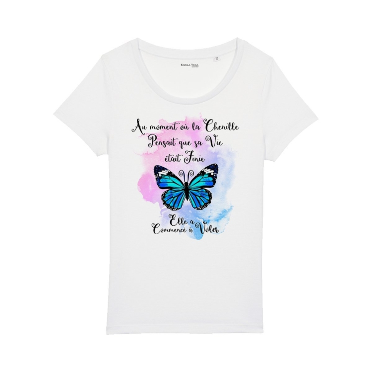 Women's T-Shirt "Butterfly Transformation" in Organic Cotton