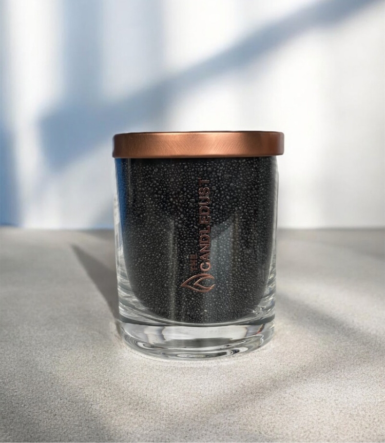 Unscented Powder Candle in Glass - Black 160g - Image 2