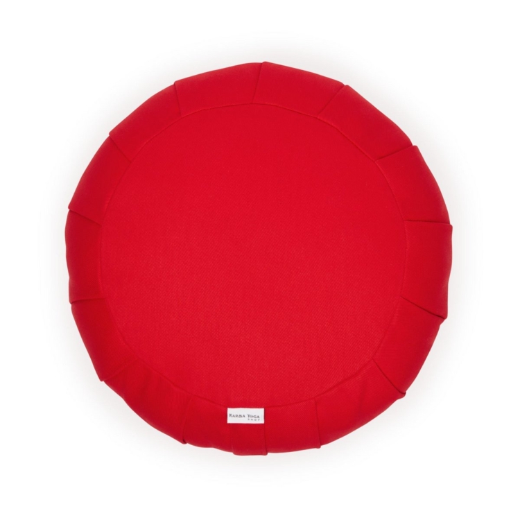 Red round zafu (cotton / kapok) - Image 3