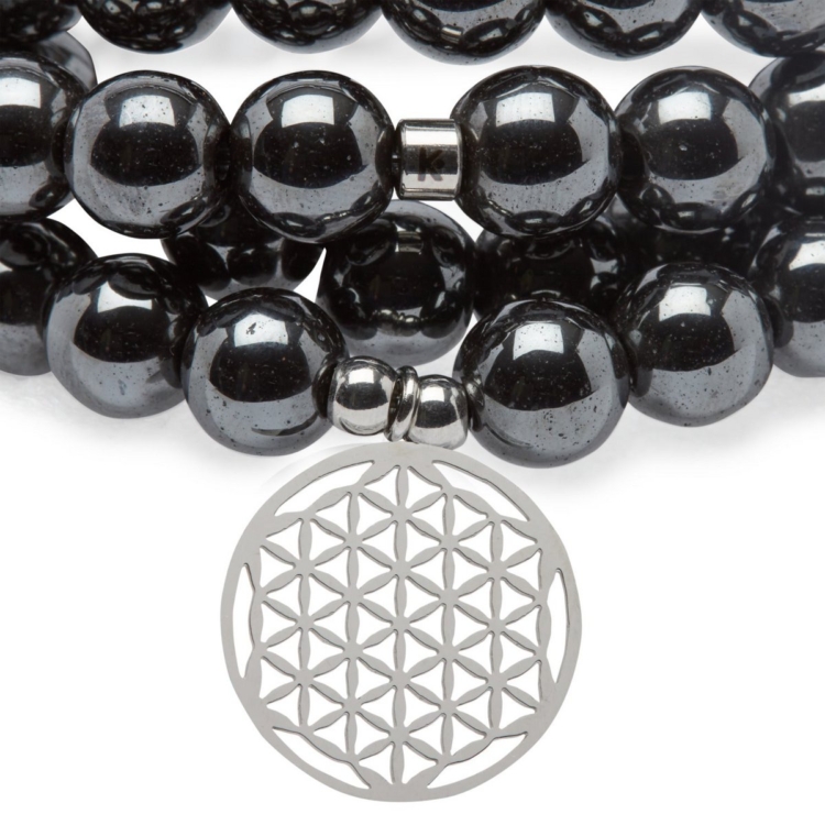 "Magnetism" Mala Bracelet in Hematite - Image 4