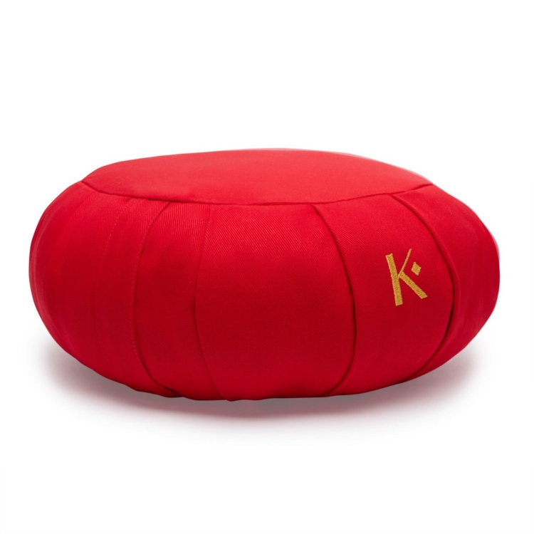 Red round zafu (cotton / kapok)