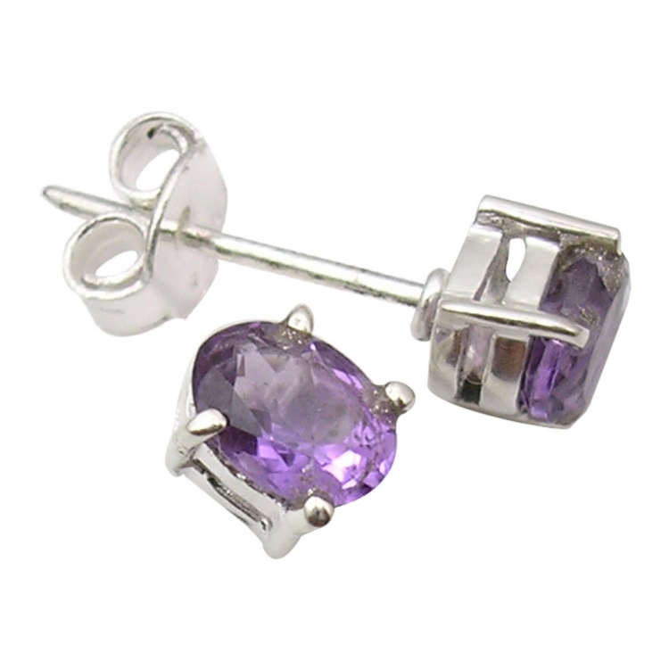 925 Silver "Beautiful Amethyst" Earrings - Image 2