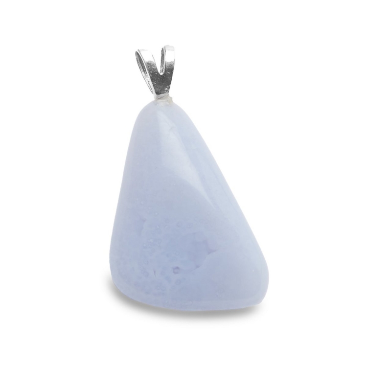 “Equilibrium” pendant in Blue Lace Agate and its 925 Silver eyelet