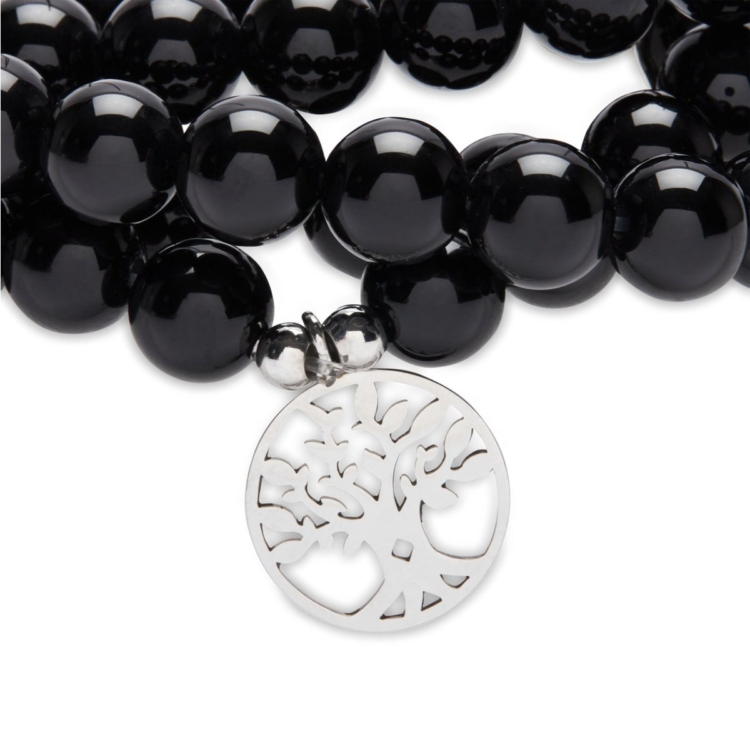 "Anchor" Mala Bracelet in Onyx - Image 4