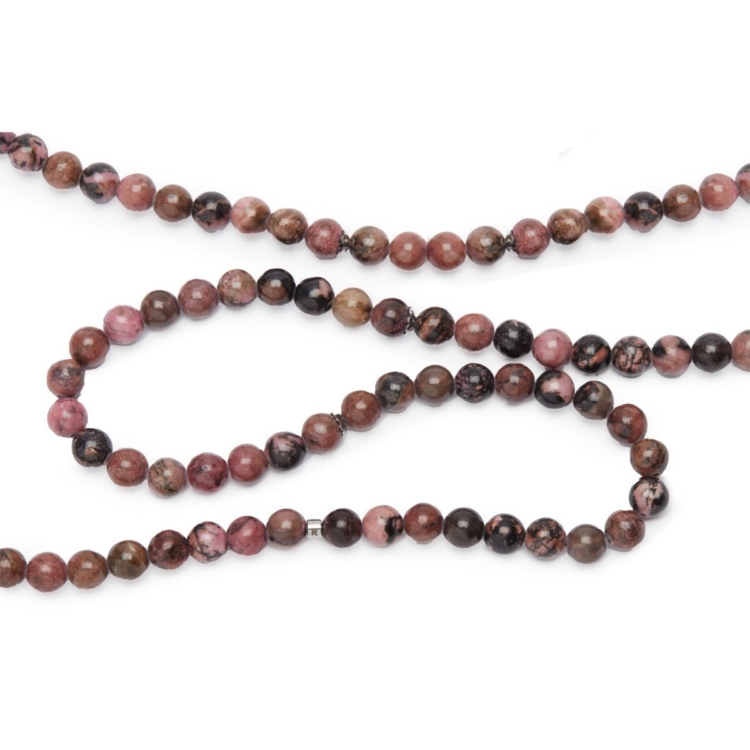 Mala bracelet "Mastery of Emotions" of 108 Rhodonite beads - Image 3