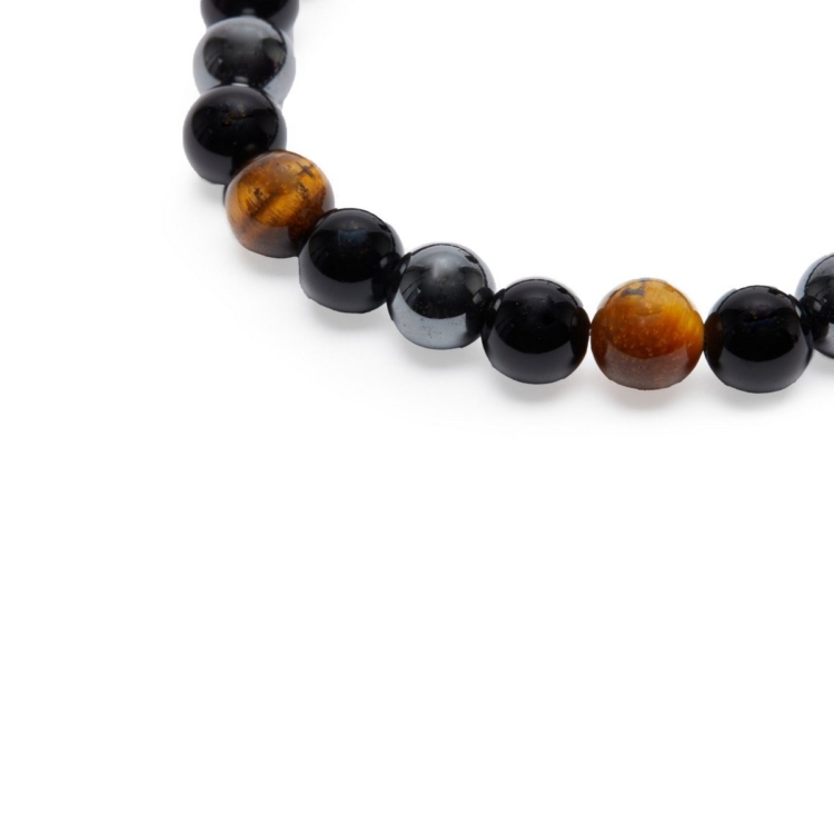 “Triple Protection” Bracelet in Tiger Eye, Hematite and Black Obsidian - Image 4