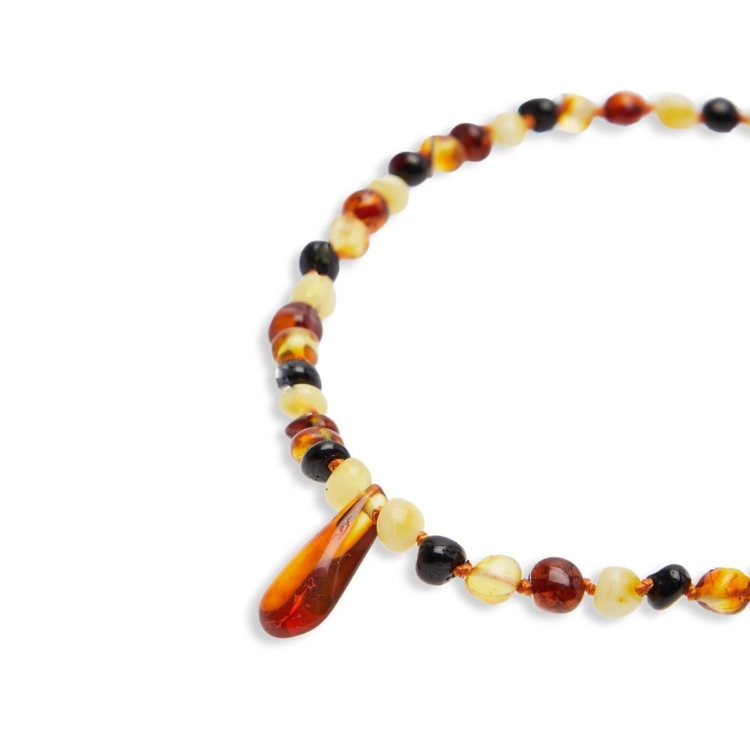 Baby necklace “Shades of the Earth” in Amber of 4 colors with pendant - Image 6