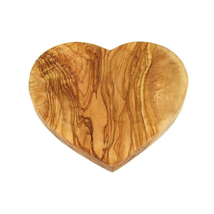 Heart-shaped breakfast board, small olive wood - Image 4