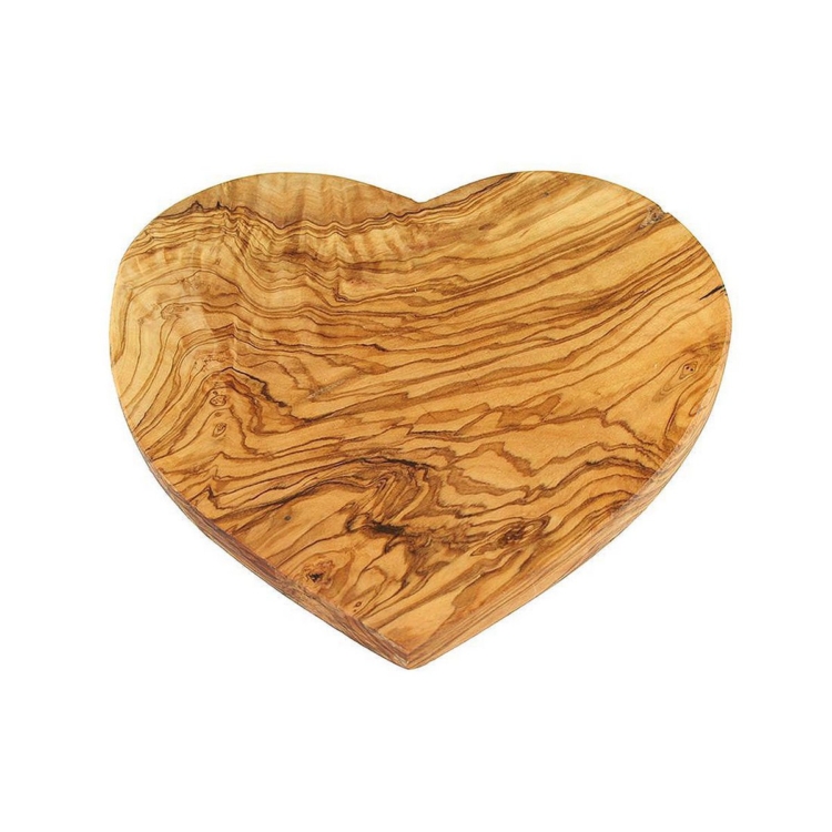 Heart-shaped breakfast board, small olive wood - Image 3