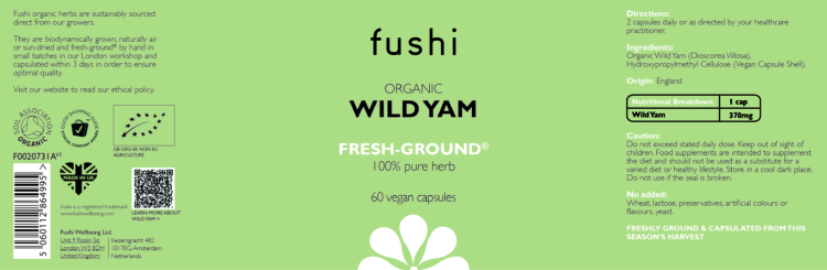 Organic Wild Yam 60 vegan capsules - Image 2