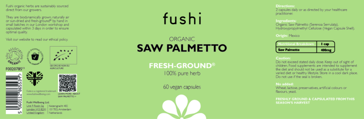 Organic Saw Palmetto 60 vegan capsules - Image 2