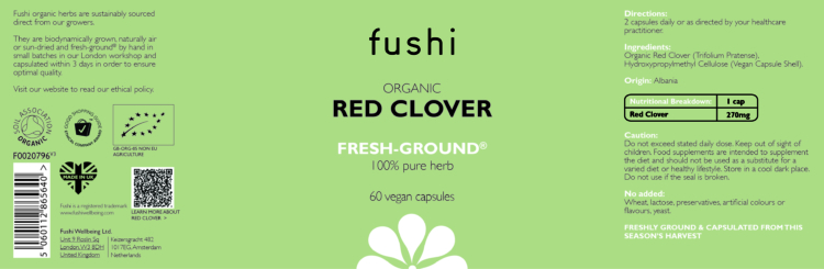 Organic Red Clover 60 vegan capsules - Image 2